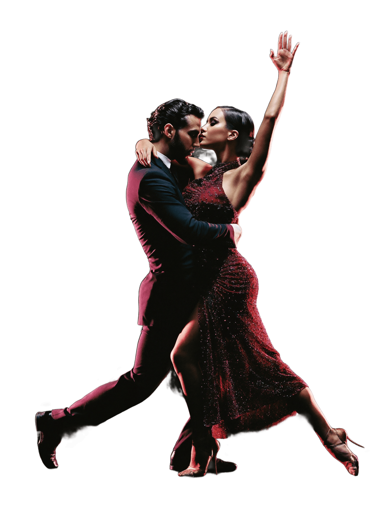 Casal a dançar dança latina, recorte sobre fundo transparente